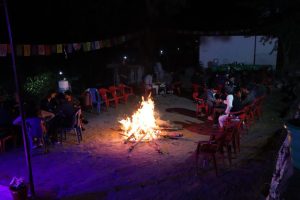 Bonfire in Riverside Camp